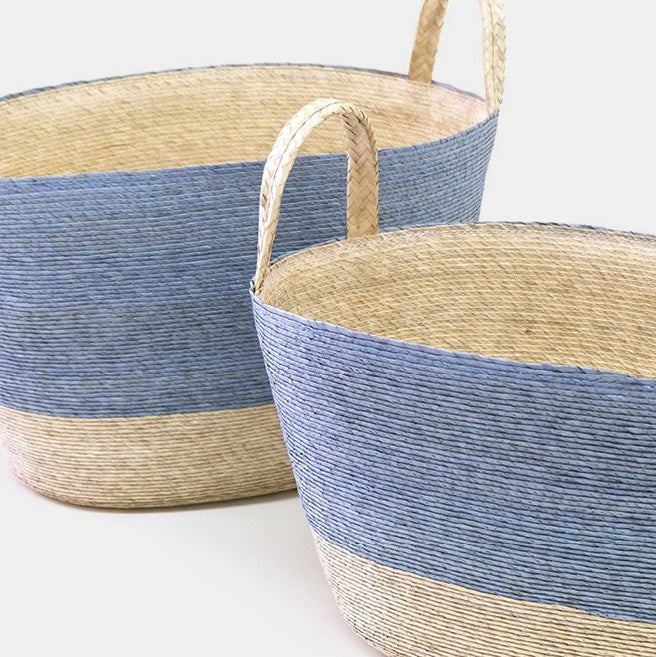Panier de sol ovale bleu Cielo