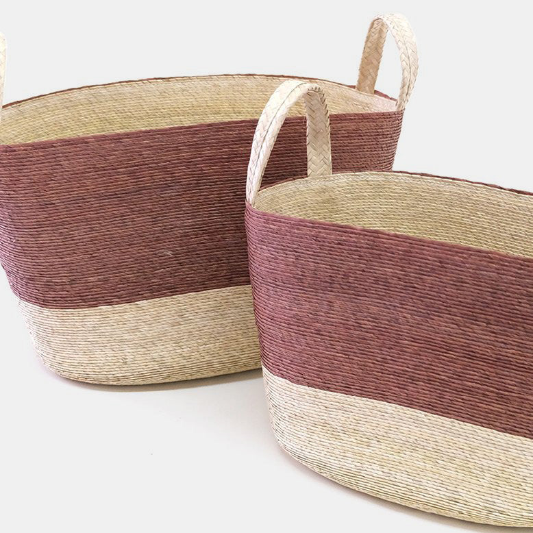Panier de sol ovale Miel Mauve