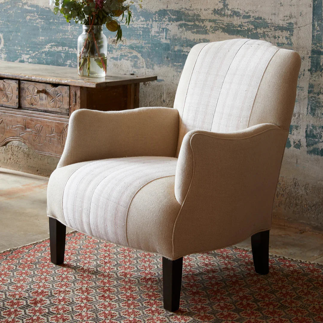 Chaise Remi en tissu vintage (image du magasin présentée)