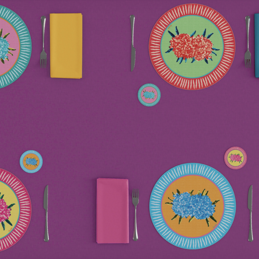 Dessous de verre citron et laurier-rose