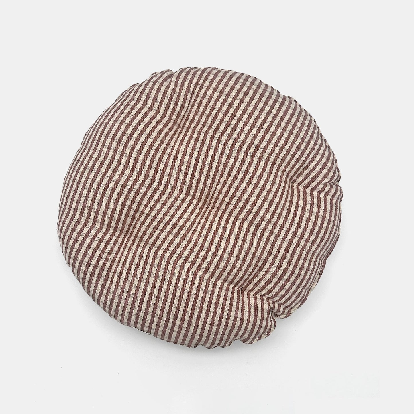 Coussin de siège rond à carreaux vichy marron