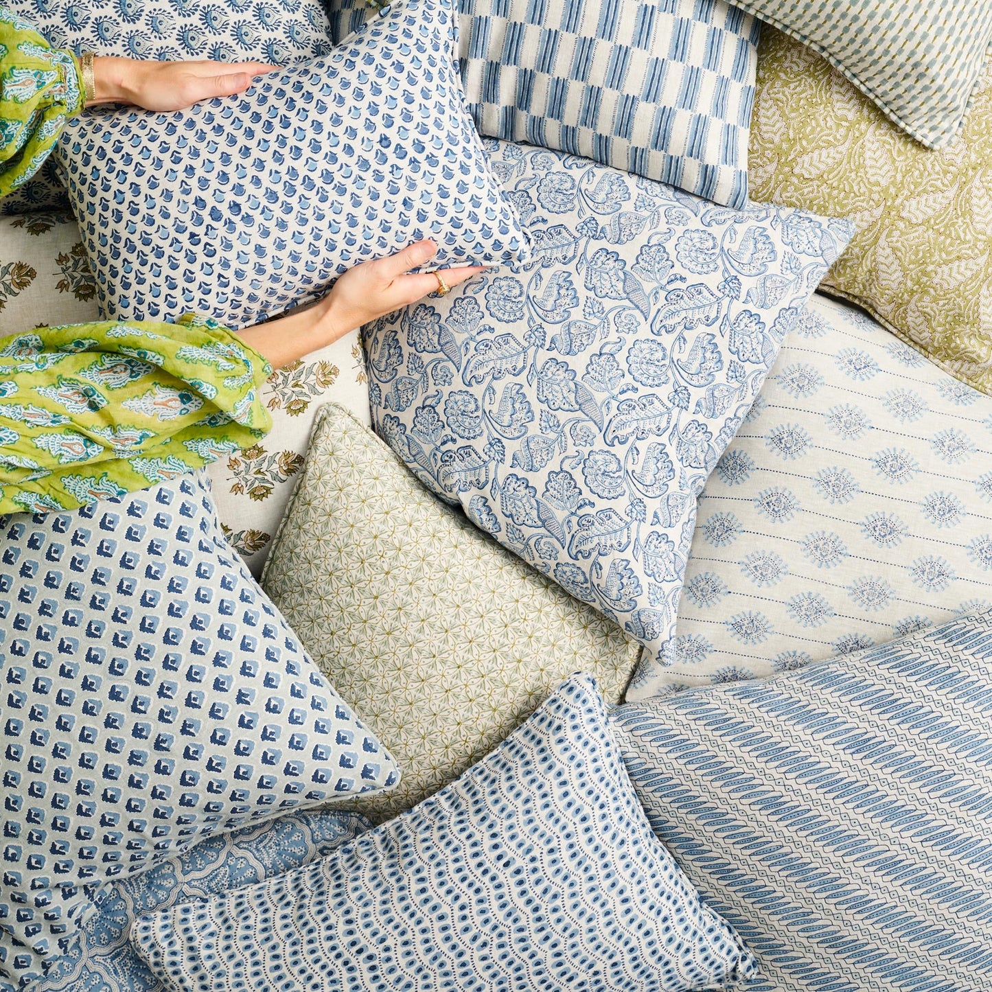 Coussin carré Jakarta Azure