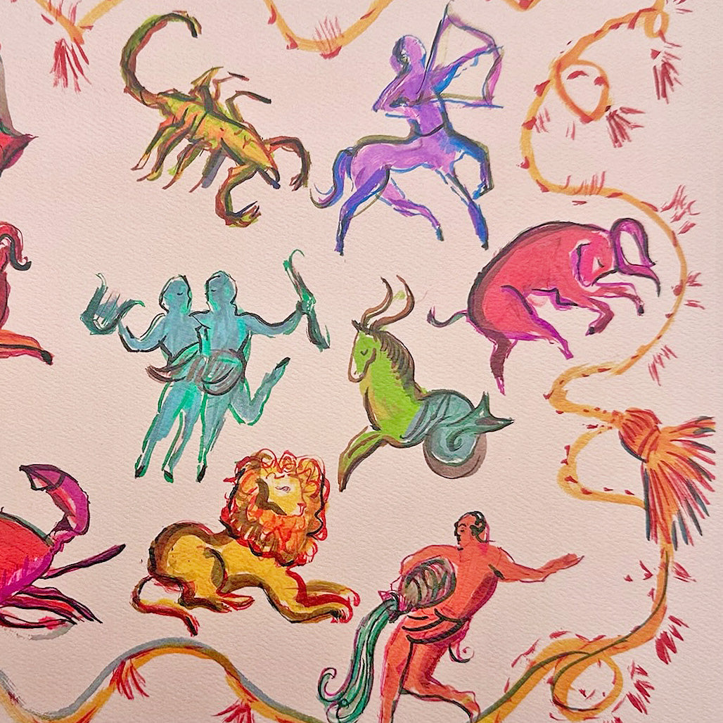 Signes du zodiaque en couleur