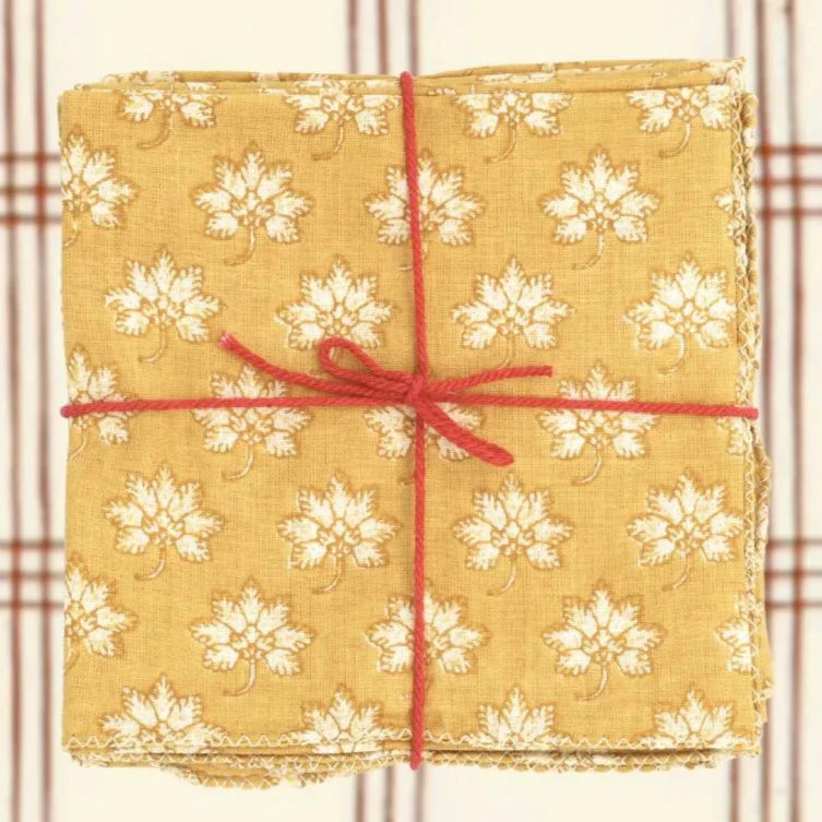 Serviettes Plumbago Gold : lot de 4