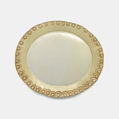 Plat de service arrondi en naturel