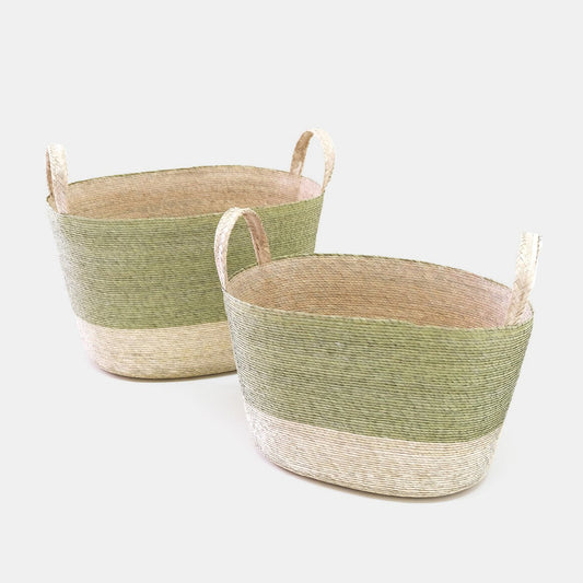 Panier de sol ovale vert pistache