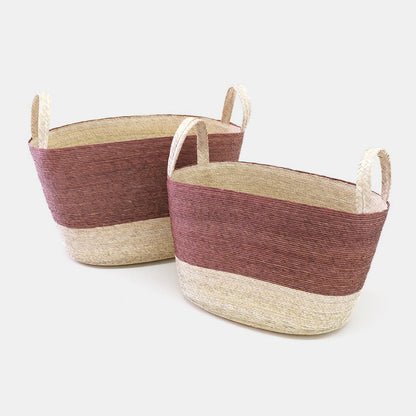 Panier de sol ovale Miel Mauve
