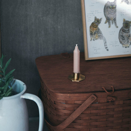 Bougeoir octogonal en laiton