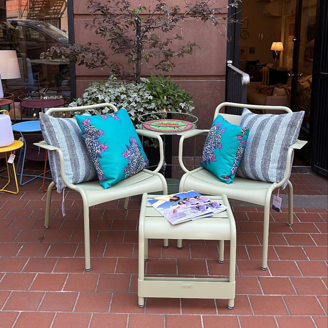 Set de table rond à feuillage de laurier-rose vert