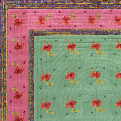 Couette Ibisco Vert Rose