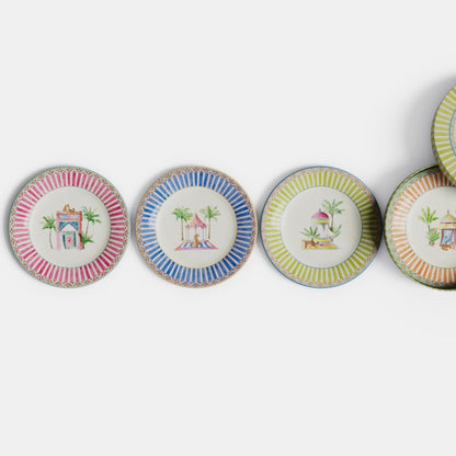 Assiette à dessert en porcelaine Sariska verte