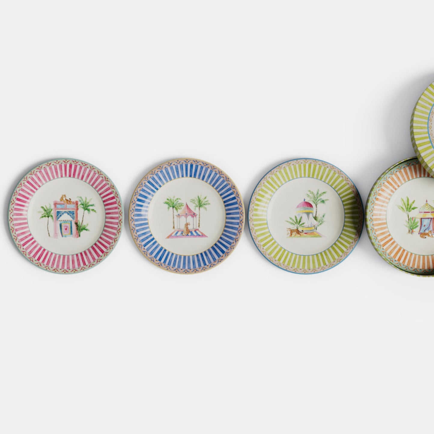 Assiette à dessert en porcelaine Sariska bleue