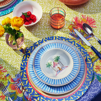 Assiette à dessert en porcelaine Sariska bleue