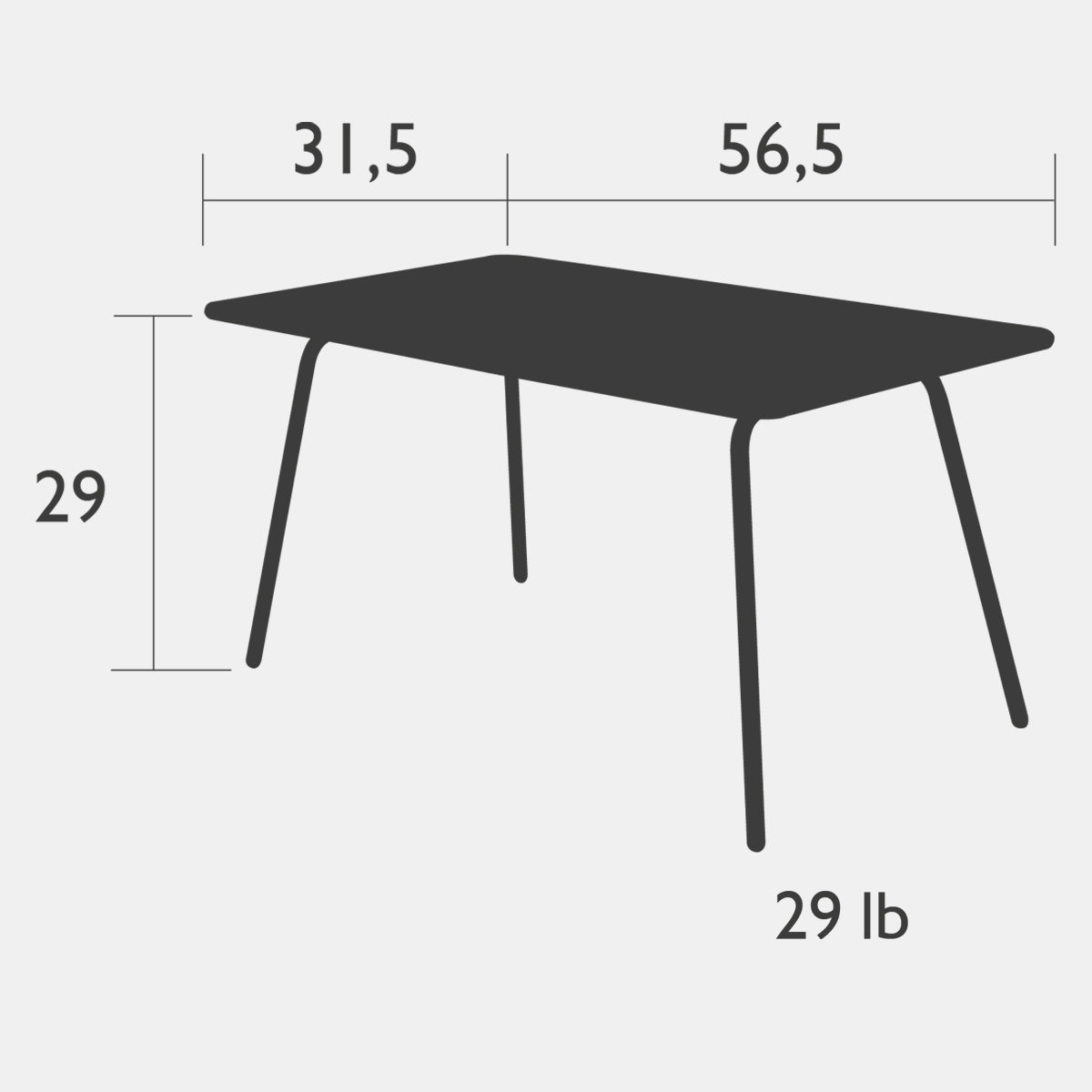 Table Luxembourg 56 x 31