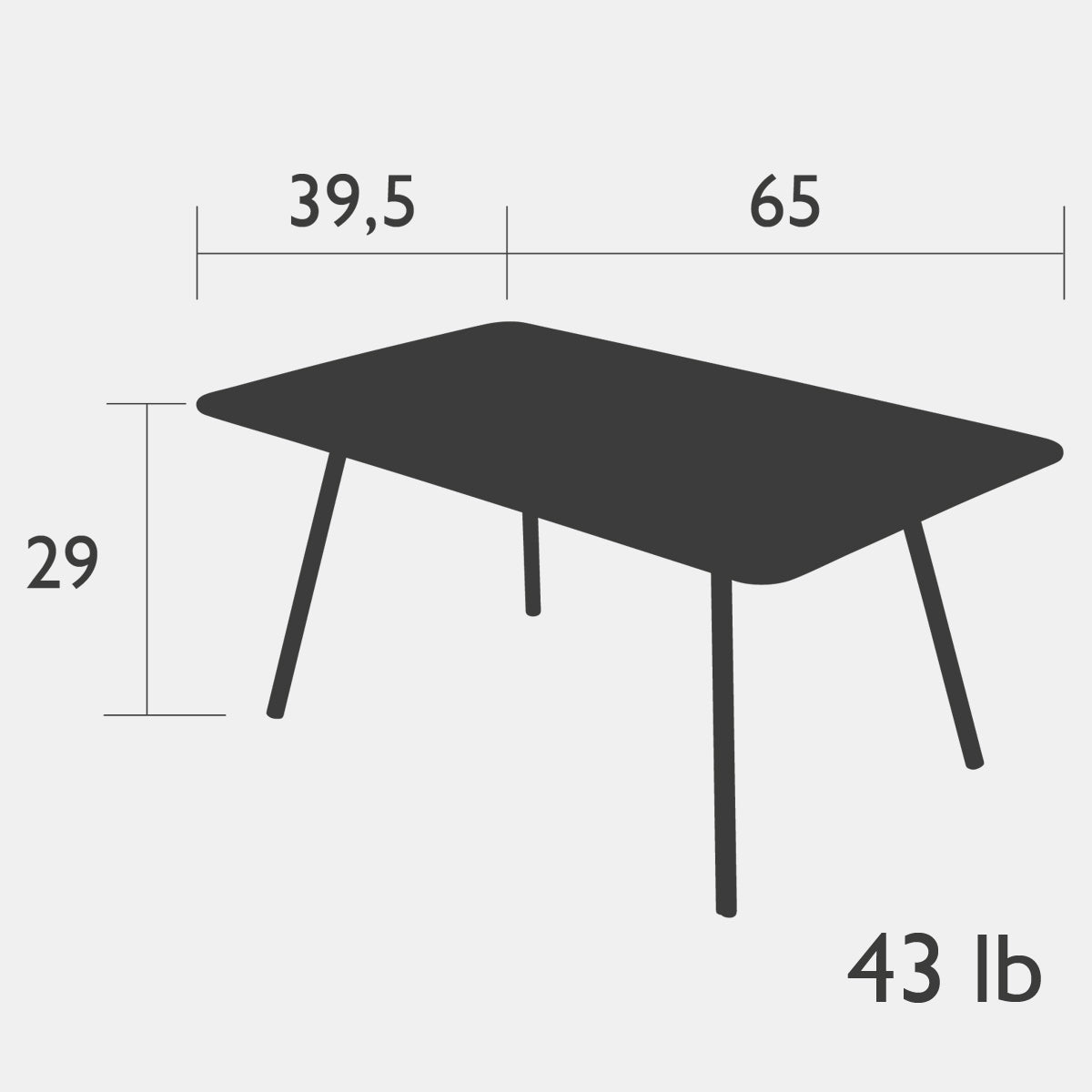 Table Luxembourg 65 x 39