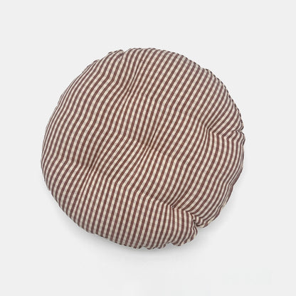 Coussin de siège rond à carreaux vichy marron