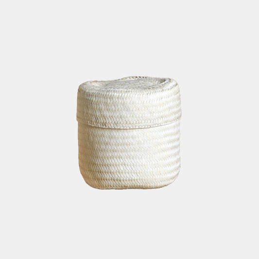 Panier à couvercle en mini naturel