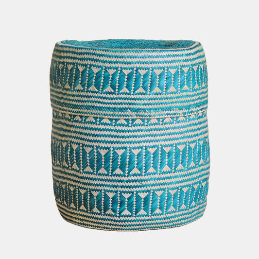 Panier à couvercle Ocean en grand bleu sarcelle