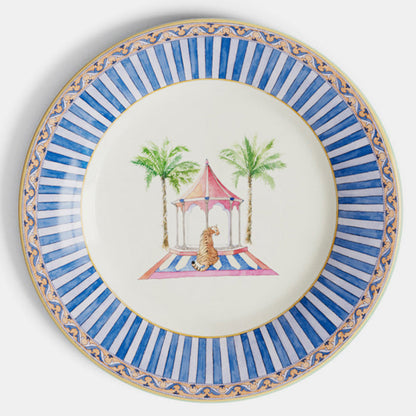 Assiette à dessert en porcelaine Sariska bleue