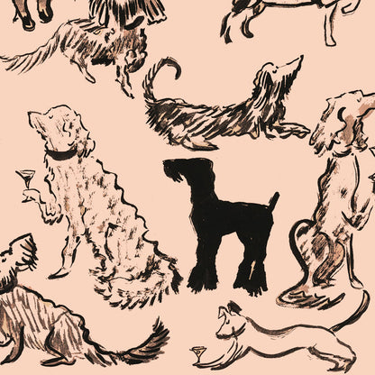 Impression Boozehounds sur papier rose