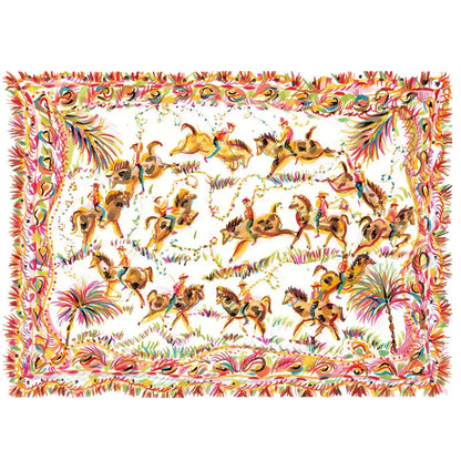 Imprimé Cowboys et palmiers roses