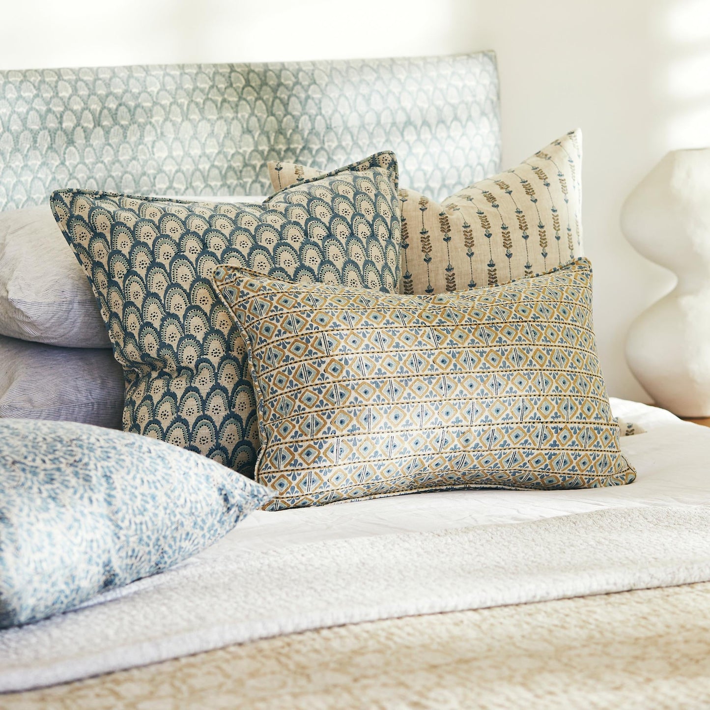 Coussin carré Geneva Fresh Azure