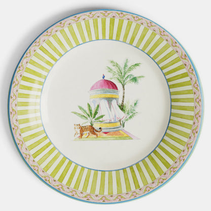 Assiette à dessert en porcelaine Sariska verte