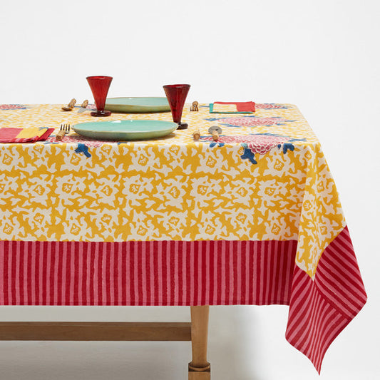 Nappe en coton doré Arabesque