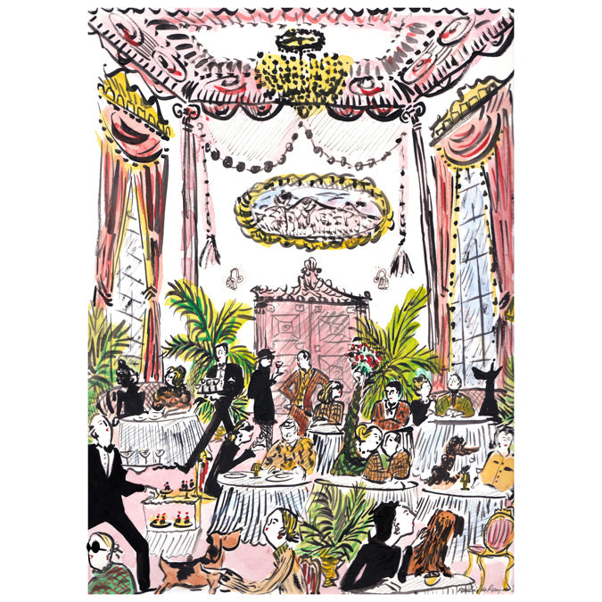 Imprimé de salle de bal rose