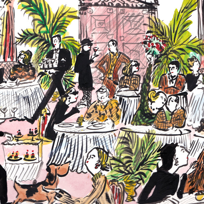 Imprimé de salle de bal rose
