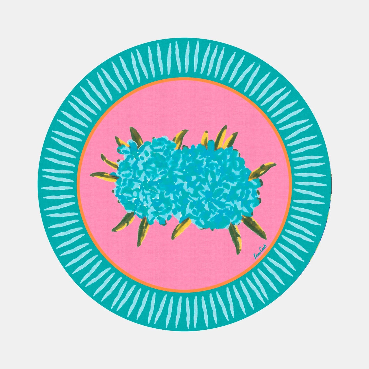 Set de table rond rose laurier-rose