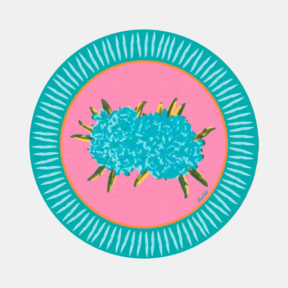 Set de table rond rose laurier-rose