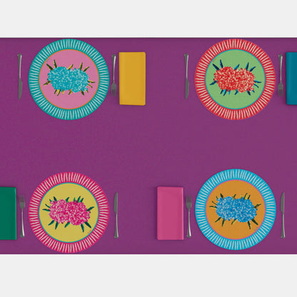 Set de table rond rose laurier-rose