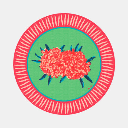 Set de table rond à feuillage de laurier-rose vert