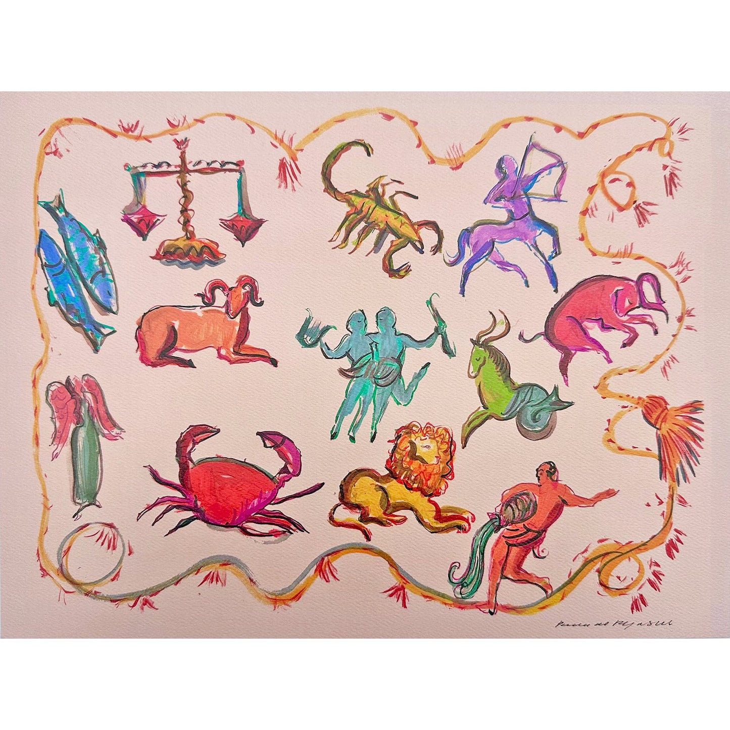 Signes du zodiaque en couleur