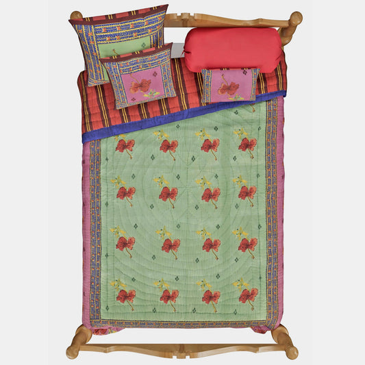 Couette Ibisco Vert Rose