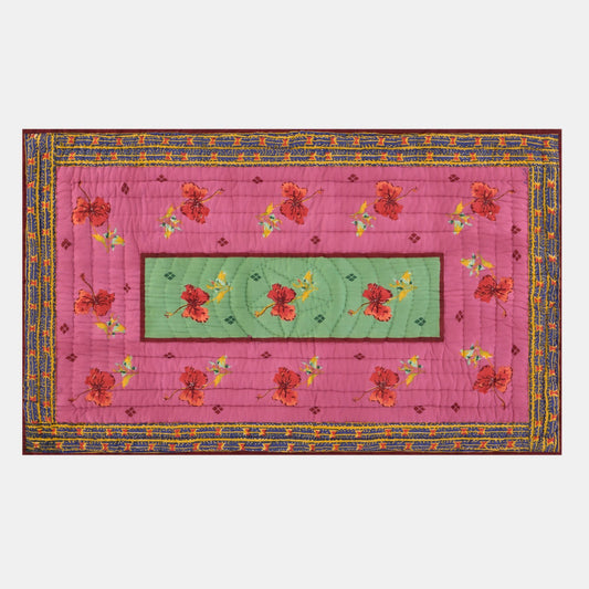 Couette junior Ibisco vert rose