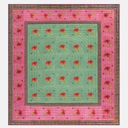 Couette Ibisco Vert Rose