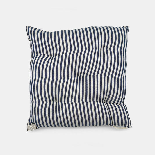 Coussin de siège carré à fines rayures en denim
