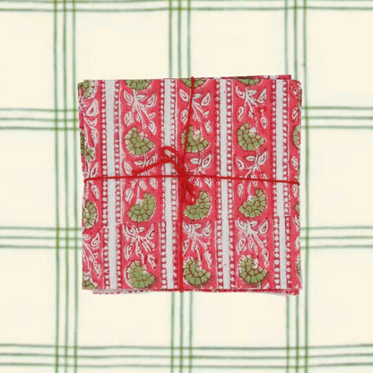 Serviettes Pivoine Bruyère : lot de 4