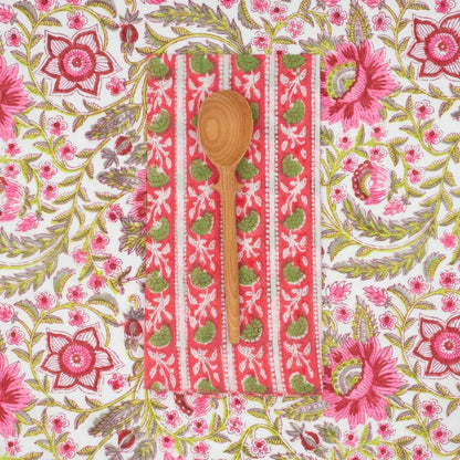 Serviettes Pivoine Bruyère : lot de 4