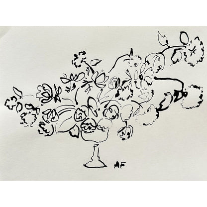 Composition florale à l'encre de Chine par Aislinn Forbes