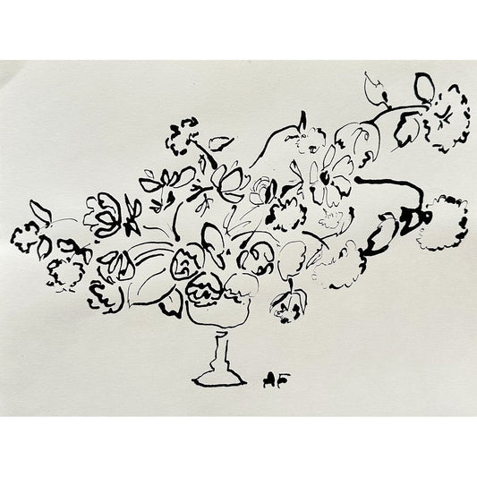 Composition florale à l'encre de Chine par Aislinn Forbes