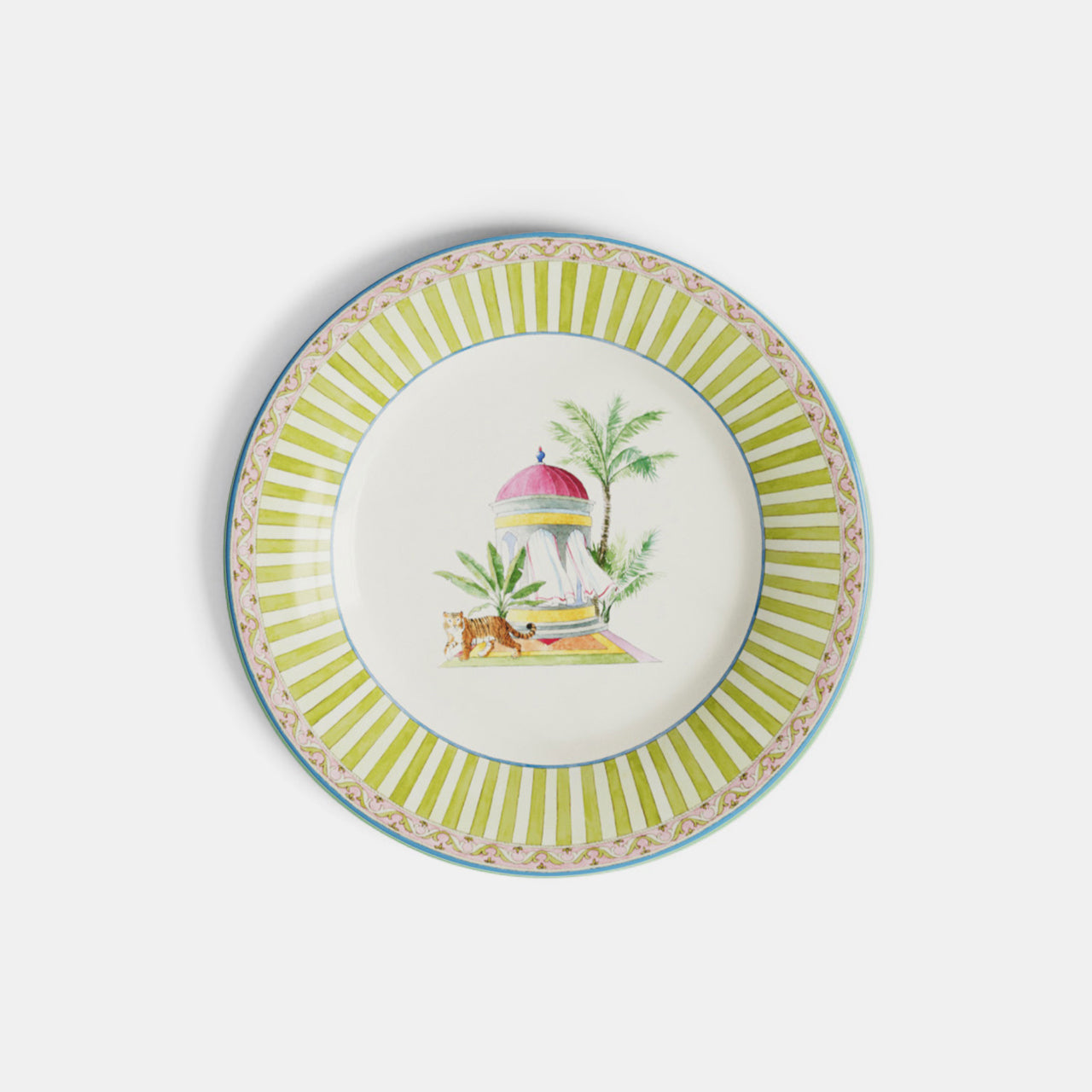 Assiette à dessert en porcelaine Sariska verte