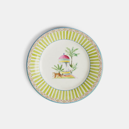 Assiette à dessert en porcelaine Sariska verte