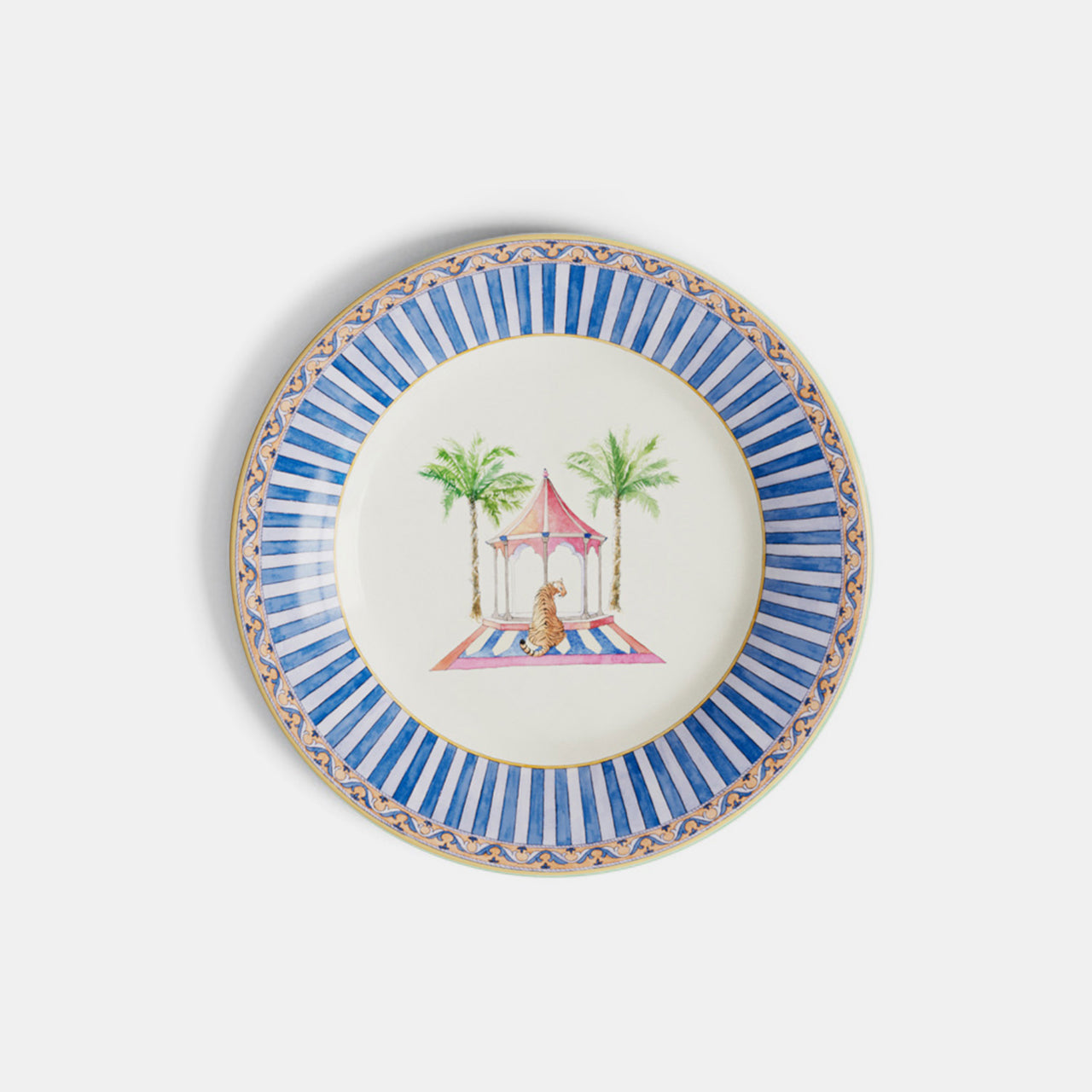 Assiette à dessert en porcelaine Sariska bleue